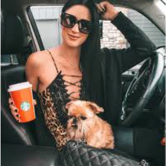 WAYF Animal Print Lace Up Tank - Picture 3 of 9